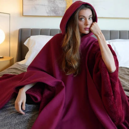 Wearable Woolen Hooded Blanket